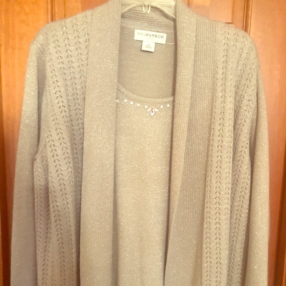Gray Sequenced Long Sleeved Sweater. - image 1